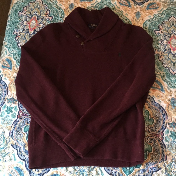 Polo Ralph Lauren Other - Wine colored shawl neck sweater size small